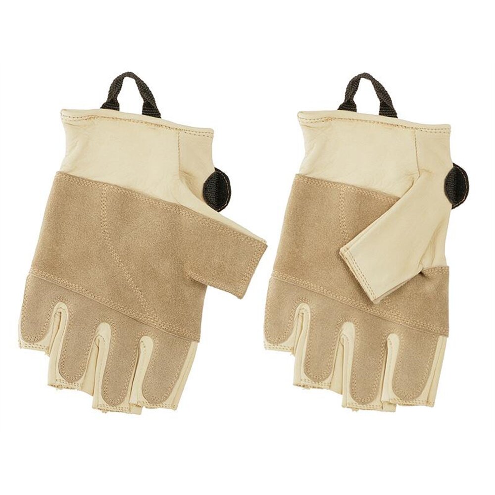 Grippy gloves 3-4 under palm grippy 3/4 gloves leather